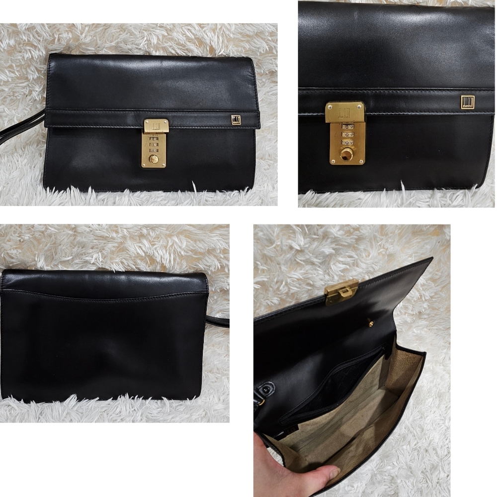 Dunhill Leather Clutch with Gold Accents